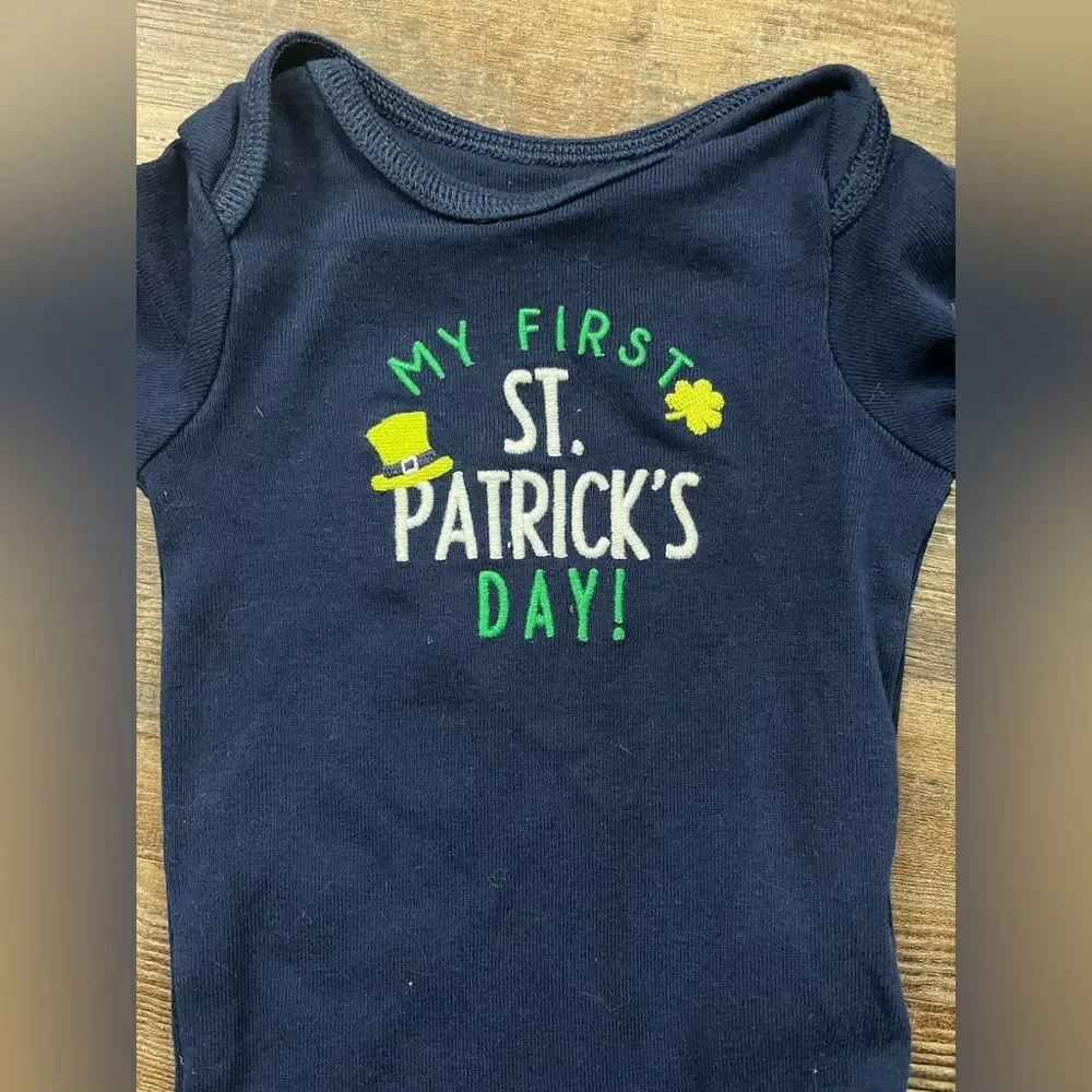 Carter’s Just One You It’s My First St. Patrick’s Day Blue Baby Boy Onesie